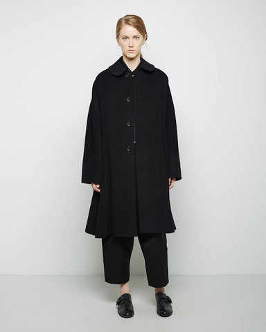 Round Collar Relaxed Wool Coat
