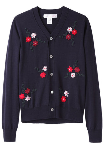 Floral Embroidered Cardigan