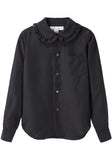 Frilly Collared Silk Shirt
