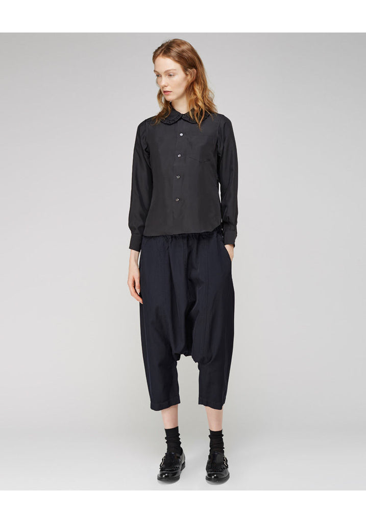 Frilly Collared Silk Shirt