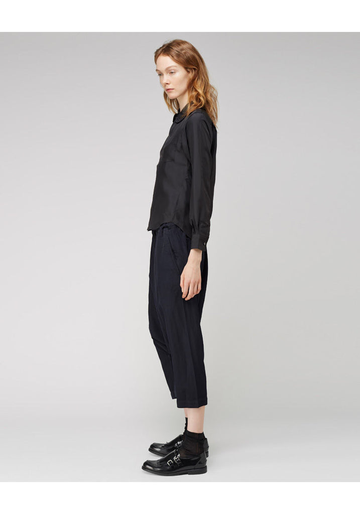 Frilly Collared Silk Shirt