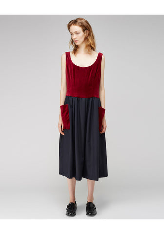 Velvet Patch Pocket Dress
