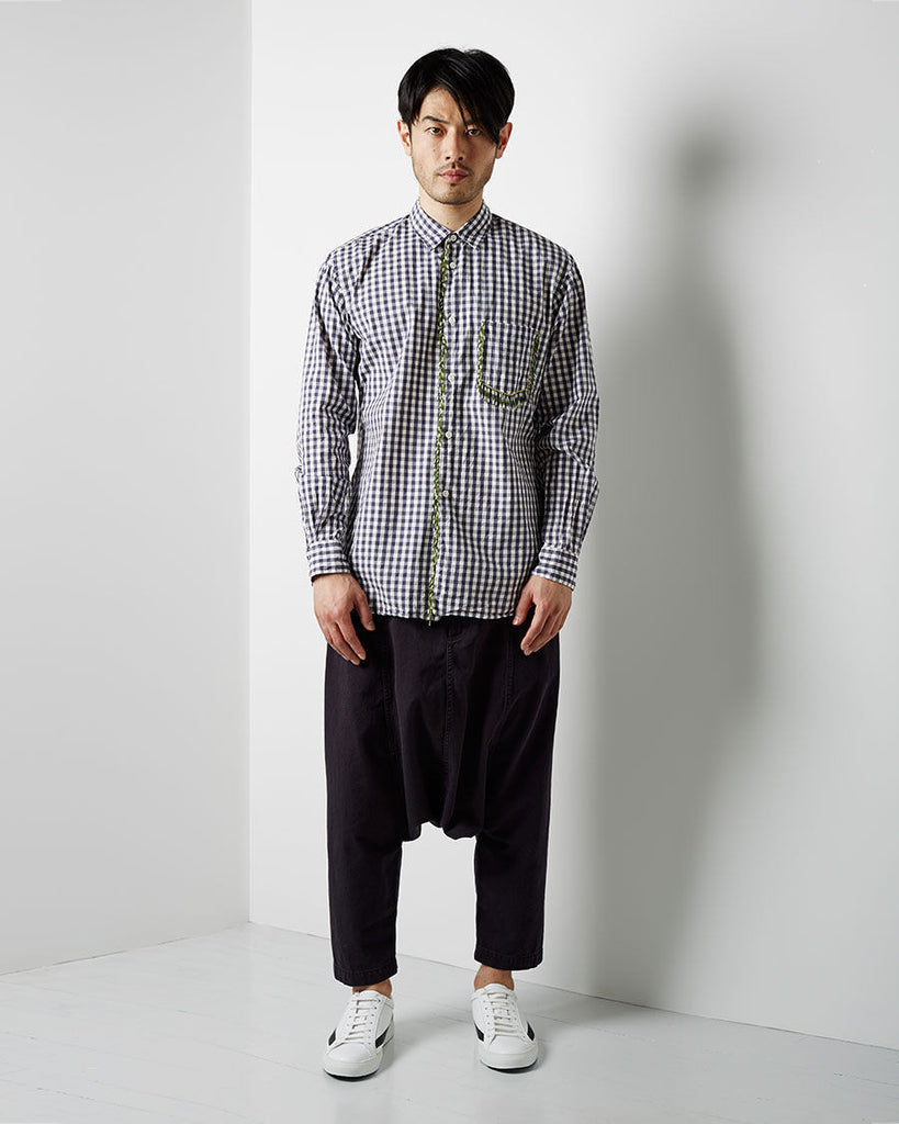 Beaded Fringe Gingham Shirt