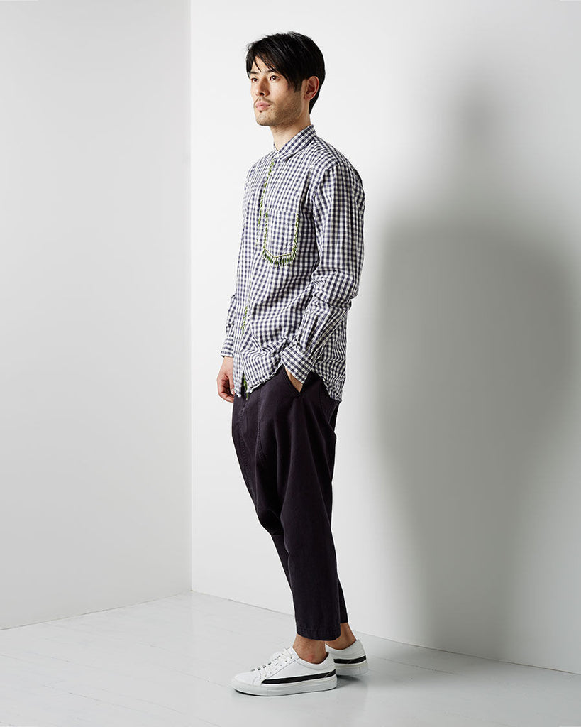 Beaded Fringe Gingham Shirt