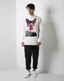 Dog Print Patchwork Shirt