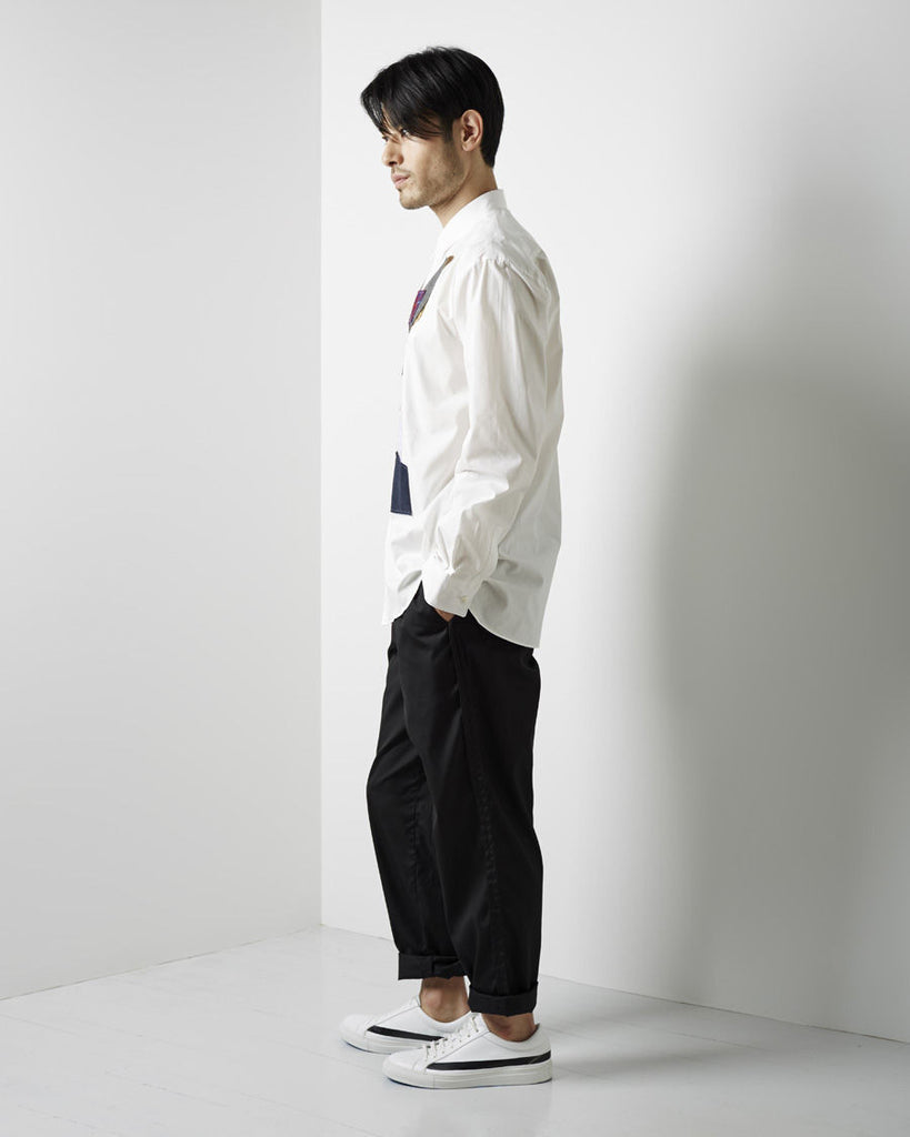 Dog Print Patchwork Shirt