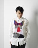 Dog Print Patchwork Shirt