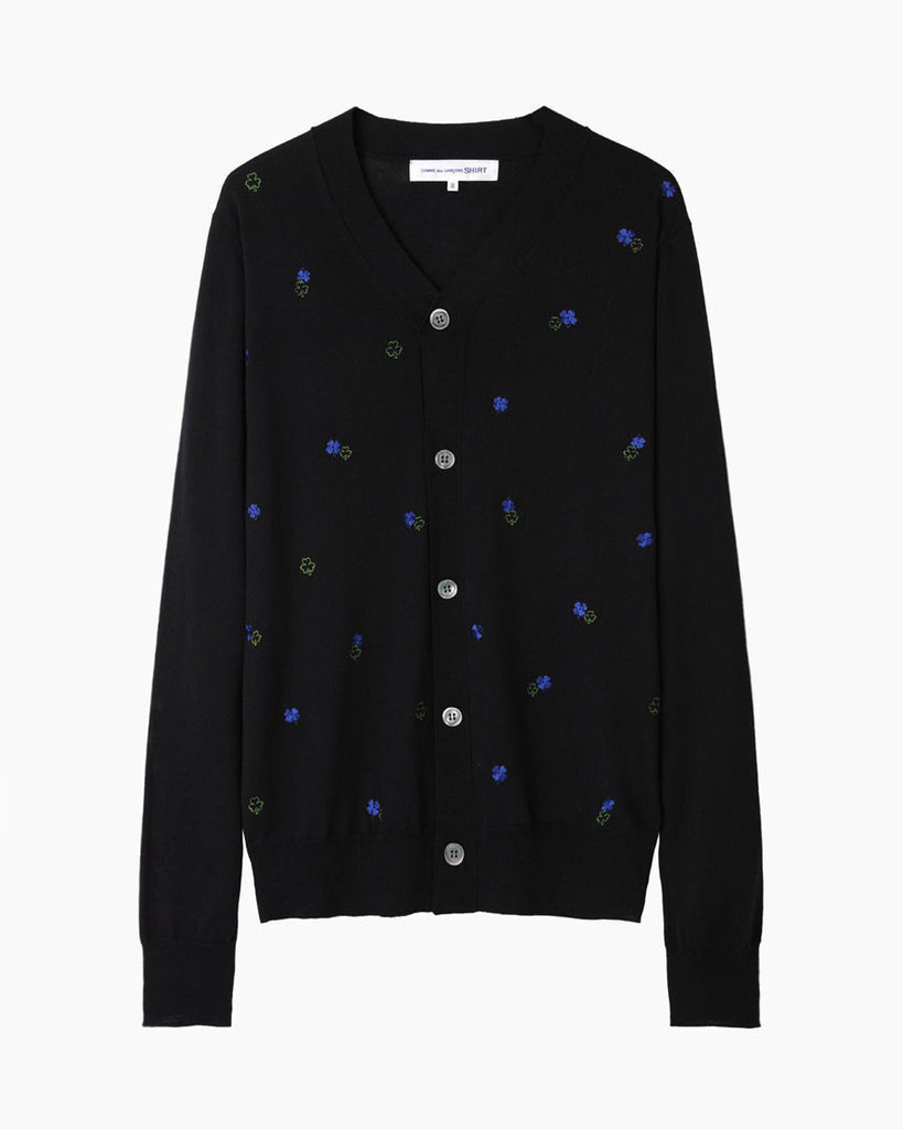 Embroidered Clover Cardigan