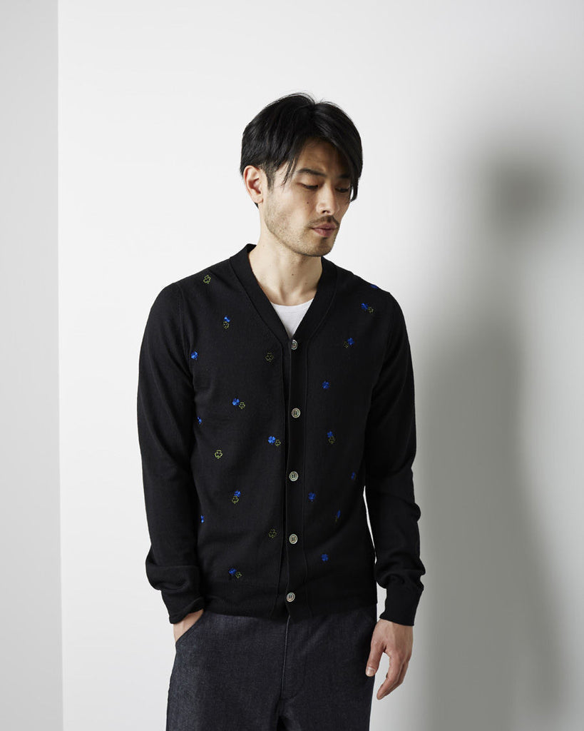 Embroidered Clover Cardigan