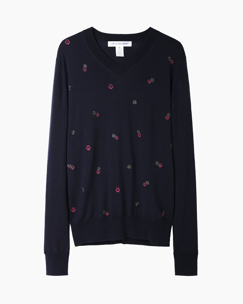 Embroidered Clover Pullover