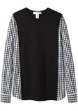 Gingham Sleeve Combo T-Shirt