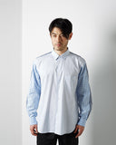 Gingham Sleeve Striped Shirt