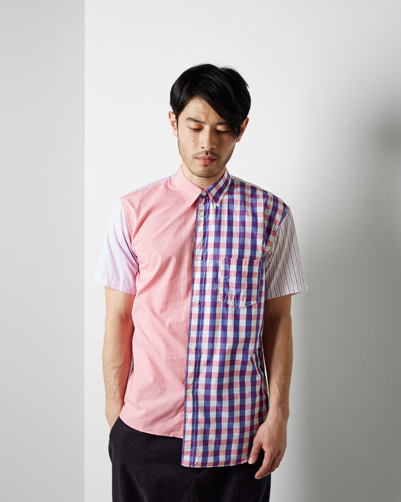 Gingham Stripe Short Sleeve Shirt