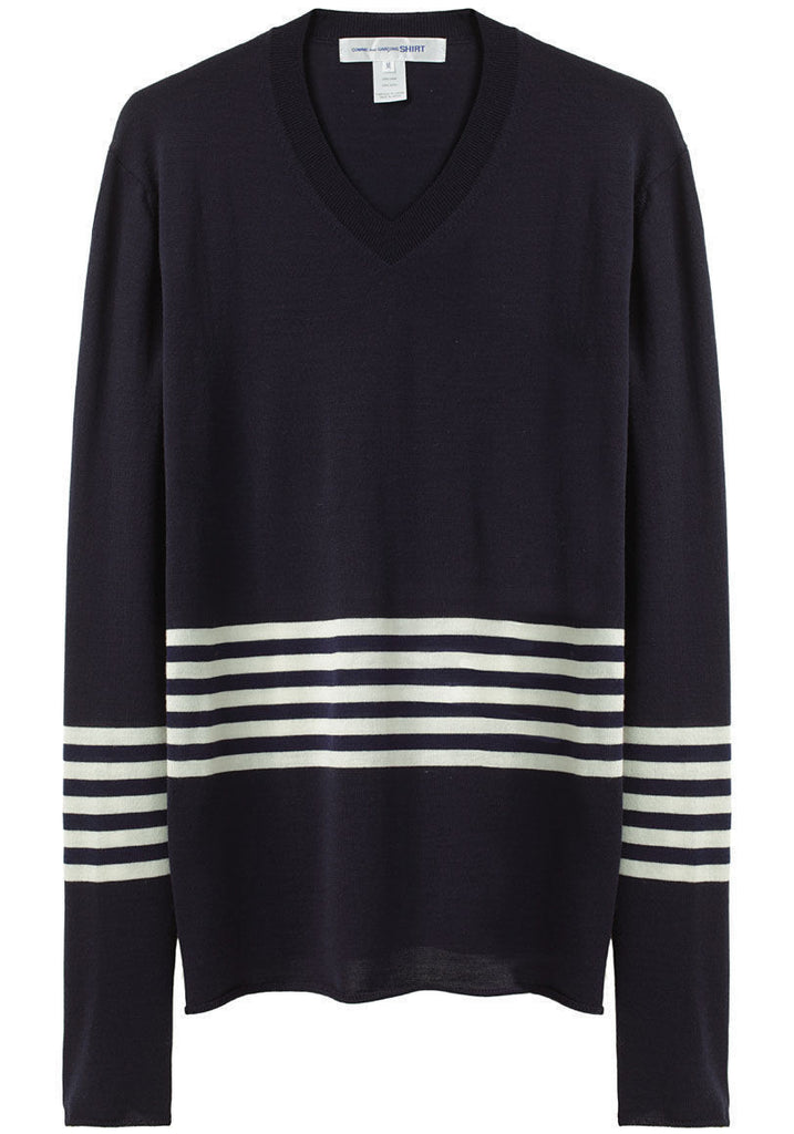 Striped V-Neck Sweater
