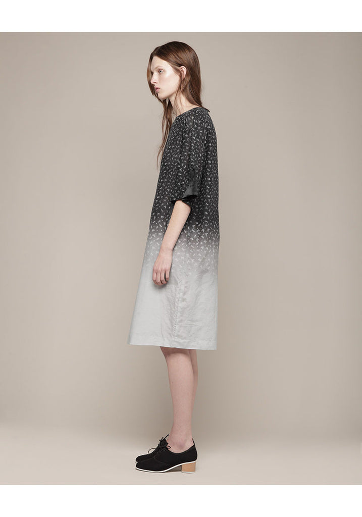 Flower Gradation Print Dress