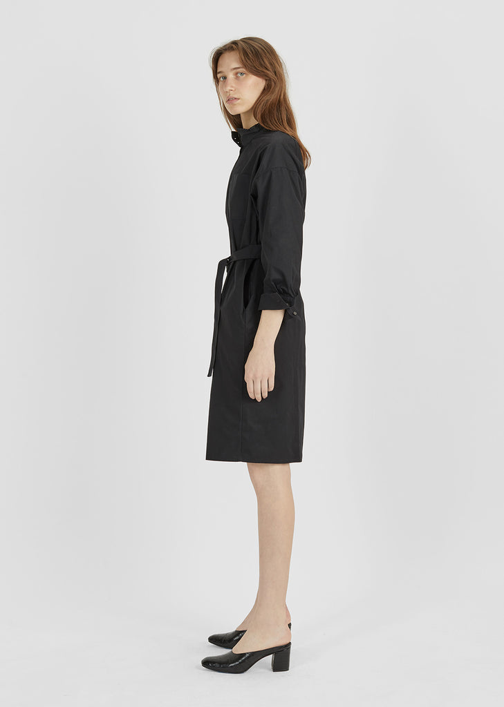 Cotton Ruffle Collar Shirtdress