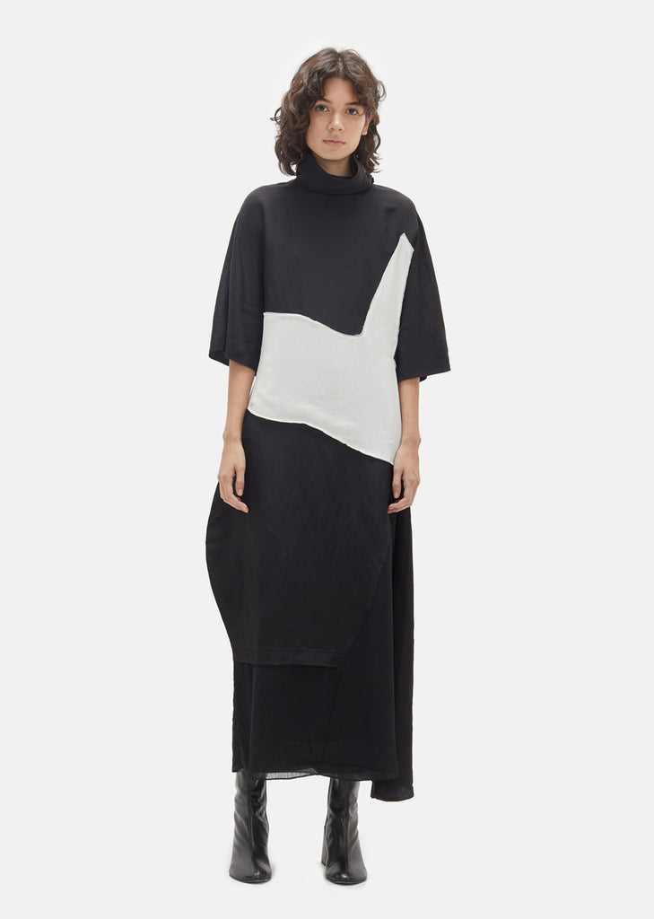 Dilona Patchwork Turtleneck Dress