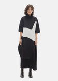 Dilona Patchwork Turtleneck Dress