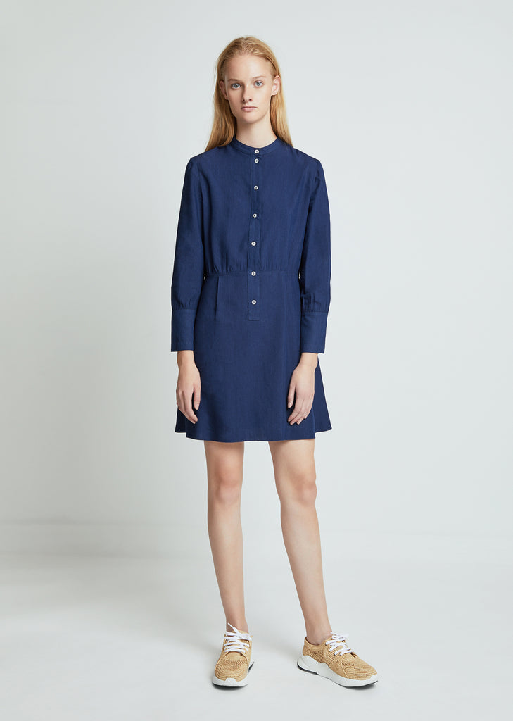 Kimya Collarless Button Front Dress