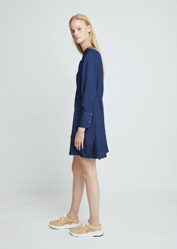 Kimya Collarless Button Front Dress