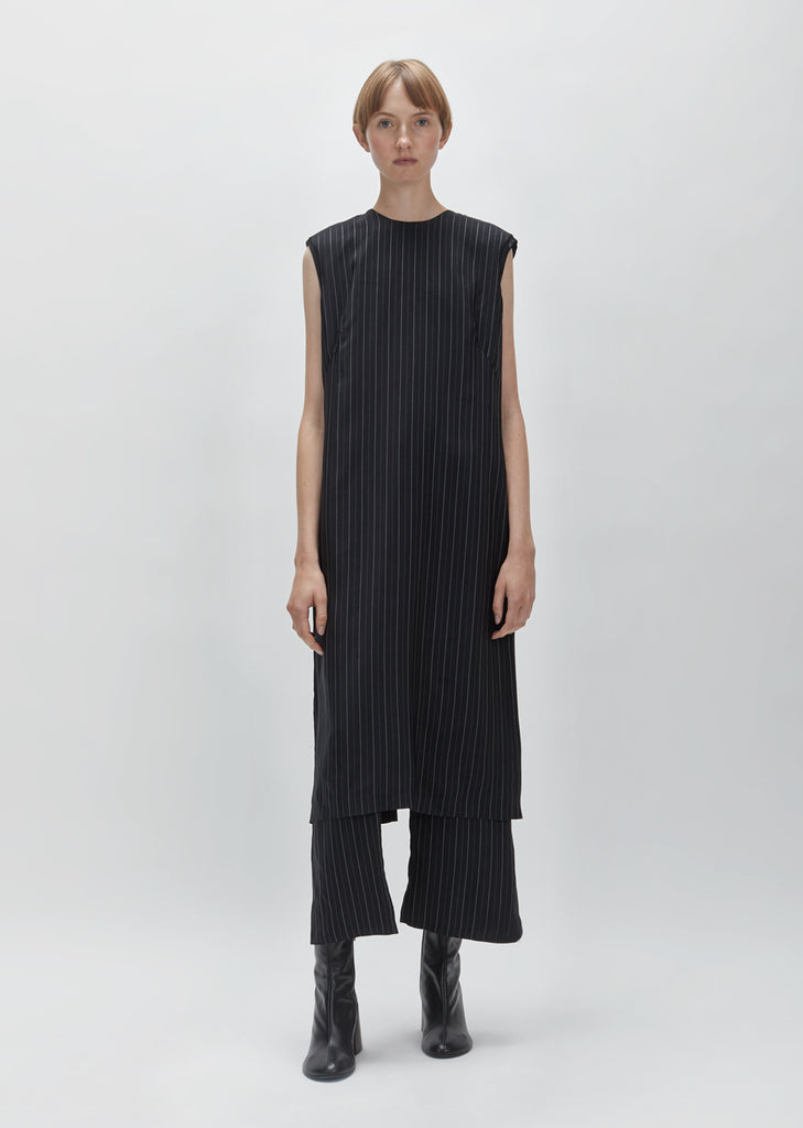 Sleeveless Cupro Stripe Dress