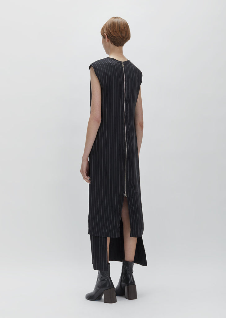 Sleeveless Cupro Stripe Dress