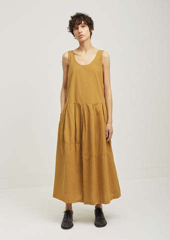 Patched Cotton Tank Dress