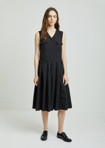 Ester Serge Pleated Pocket Dress