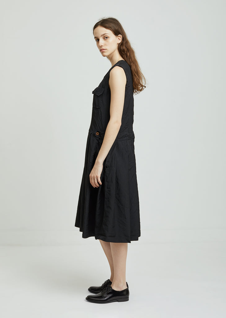 Ester Serge Pleated Pocket Dress