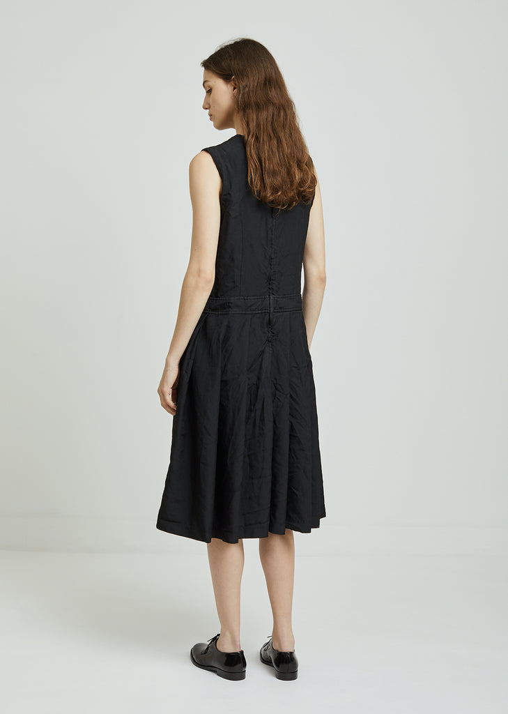 Ester Serge Pleated Pocket Dress