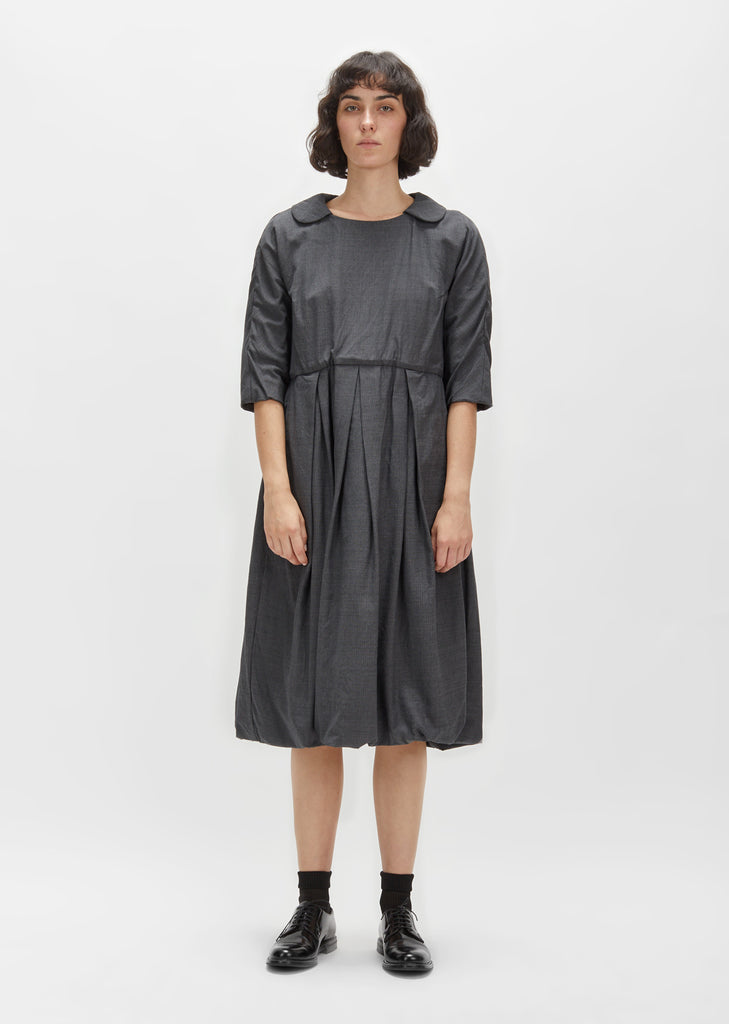 Wool Shadow Herringbone Dress