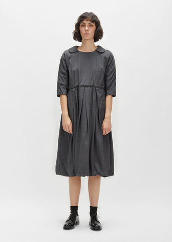 Wool Shadow Herringbone Dress