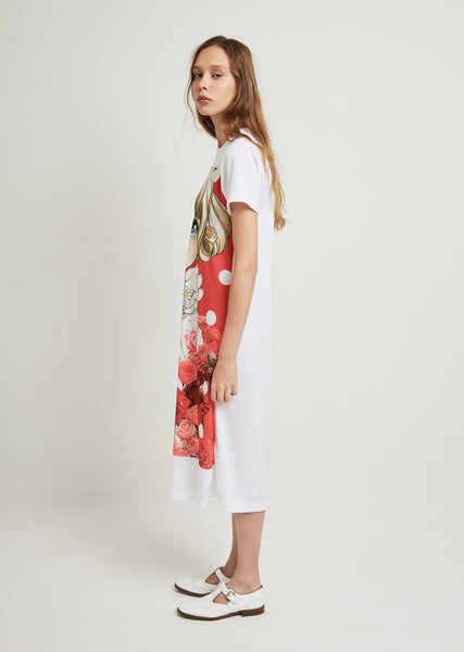Polyester Jersey Inkjet Print L3 Pattern Dress by Comme des