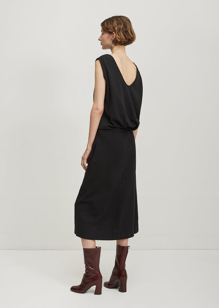 Sleeveless Drawstring Dress