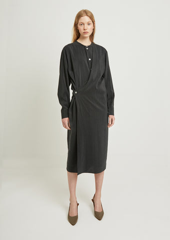 Asymmetric Silk Shirtdress