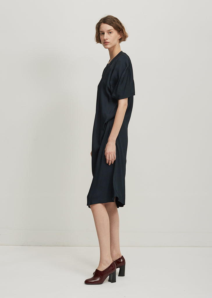 Draped Puff Sleeve Dress