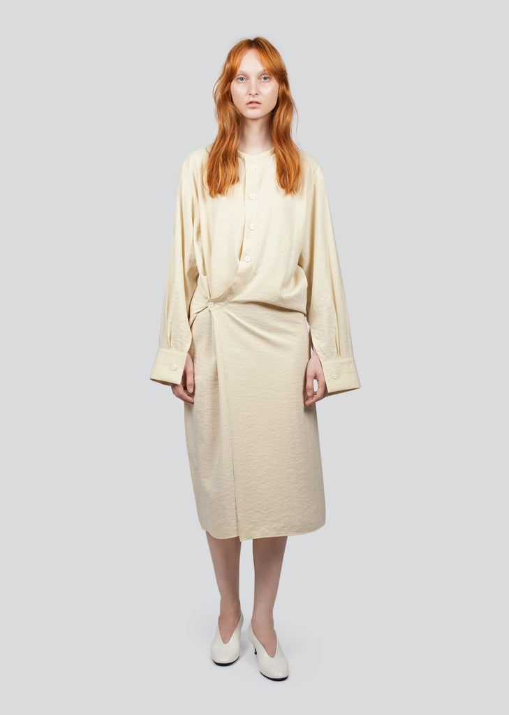 Asymmetric Silk Shirtdress
