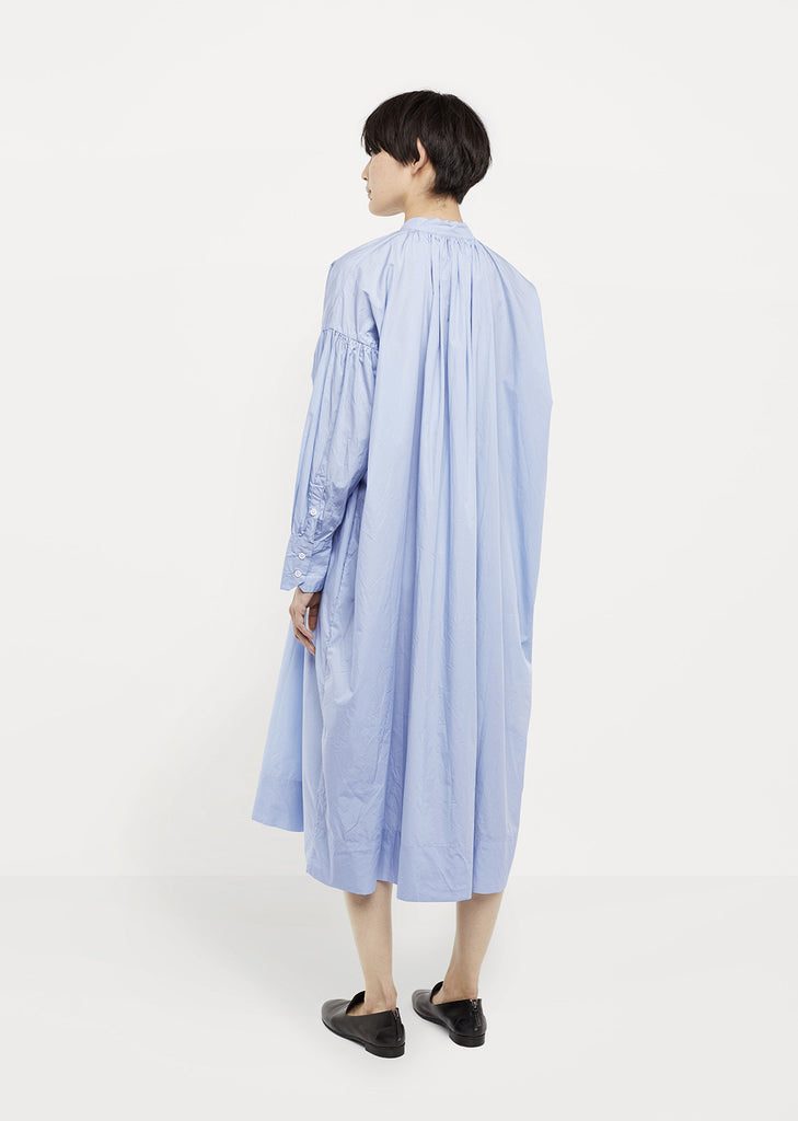 Cotton Poplin Gathered Smock Dress