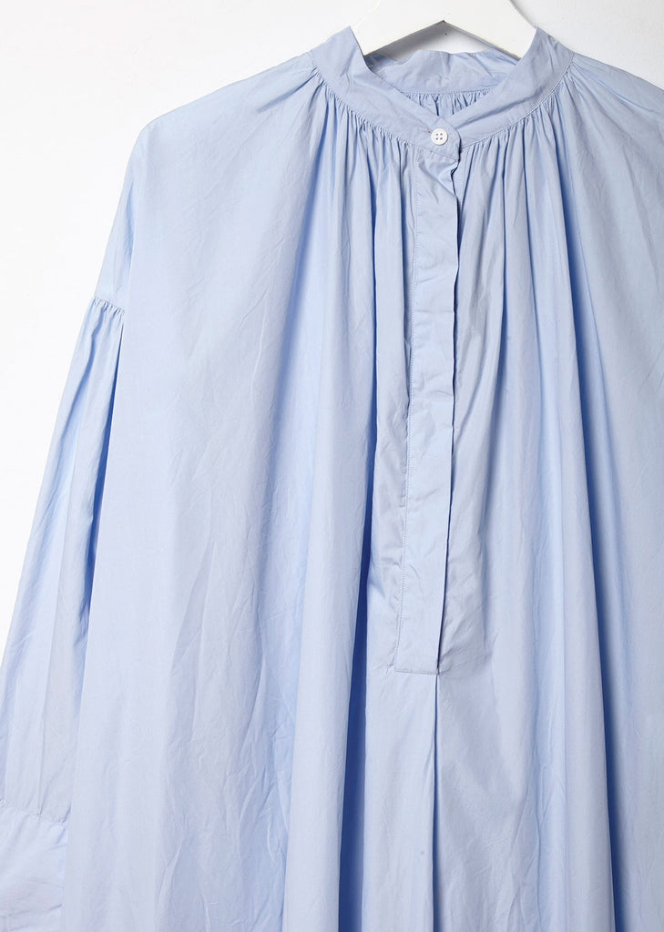 Cotton Poplin Gathered Smock Dress