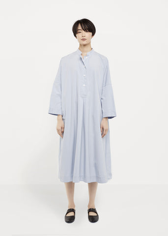 Invert-Pleat Poplin Smock Dress