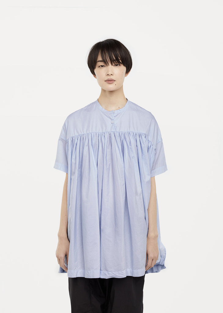 Cotton Poplin Gathered Top