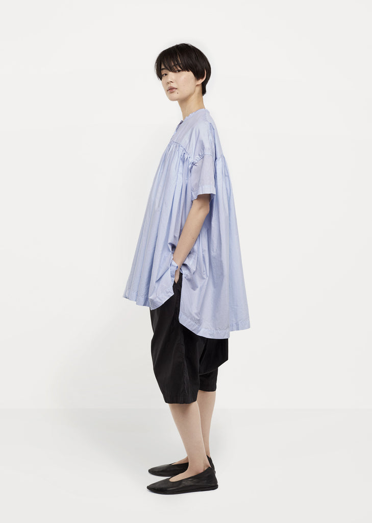Cotton Poplin Gathered Top
