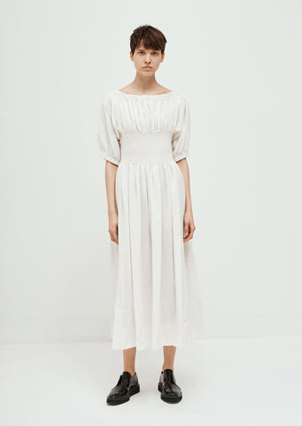 Paprika Smocked Cotton Dress