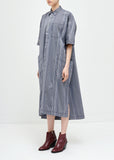 Square Cotton Short Sleeve Shirt Dress