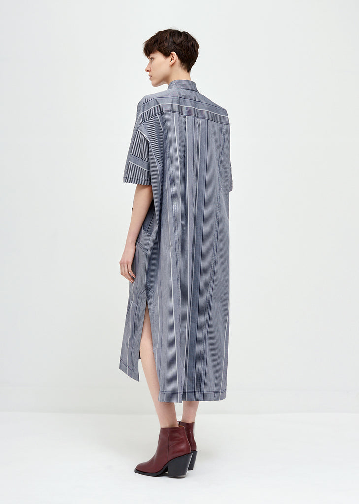 Square Cotton Short Sleeve Shirt Dress