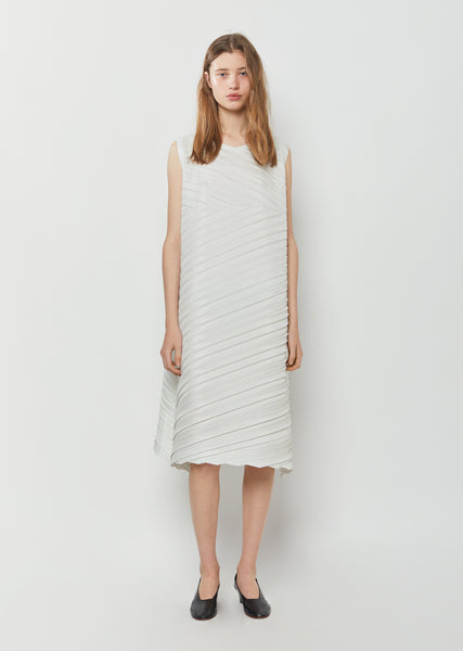 Square Pleats Dress - JP 2 / Light Gray