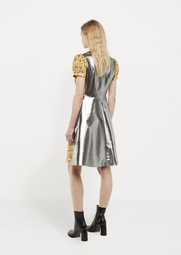Silver Panel Print Dress