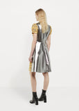 Silver Panel Print Dress