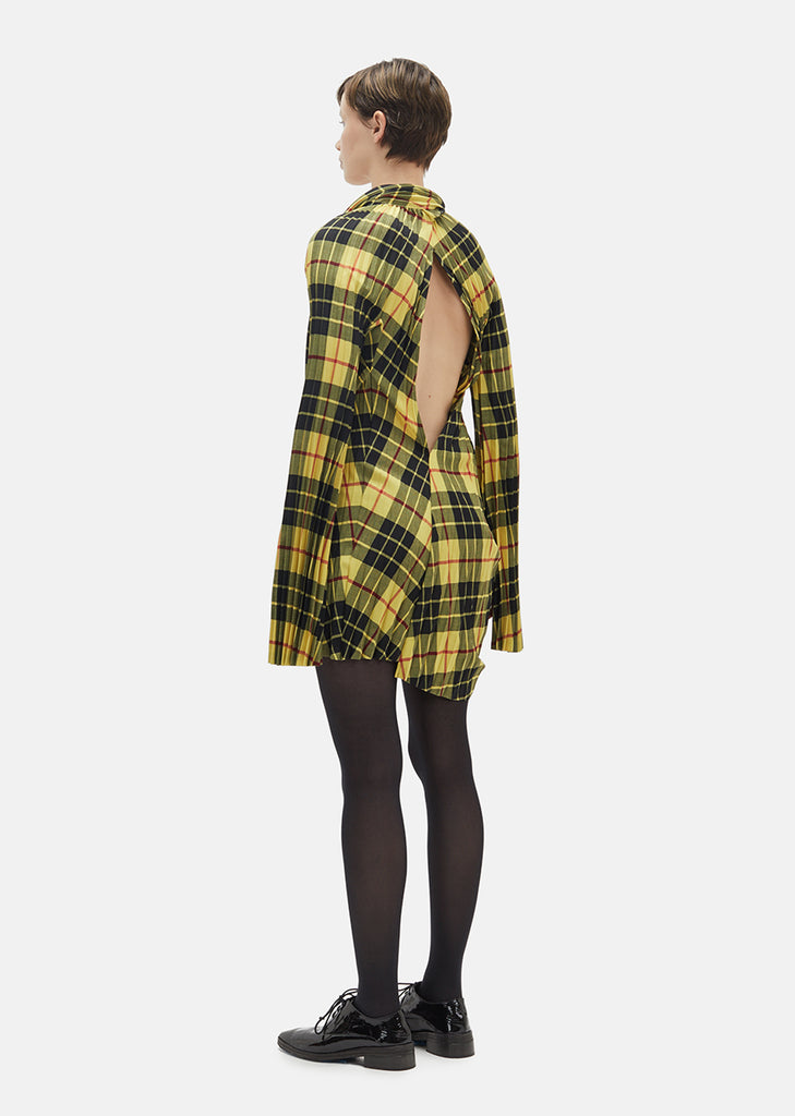 Wool Tartan Pleated Dress