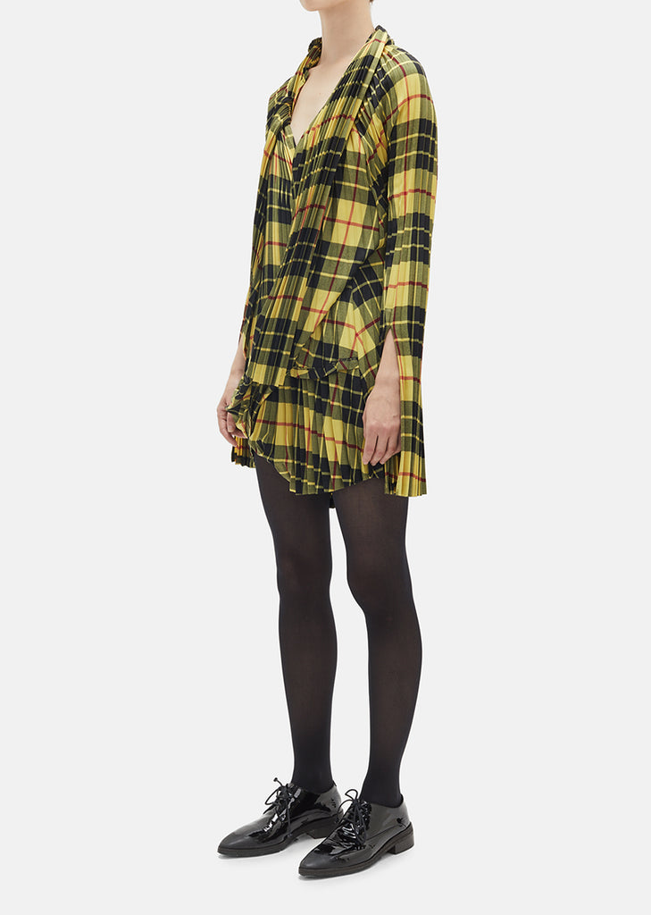 Wool Tartan Pleated Dress